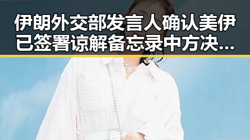 伊朗外交部发言人确认美伊已签署谅解备忘录 中方决定供新一批人道主义援助引关注