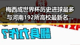 梅西成世界杯历史进球最多与河南192所高校最新名单公布形成鲜明对比
