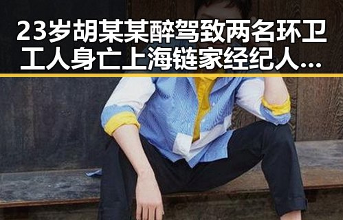 23岁胡某某醉驾致两名环卫工人身亡上海链家经纪人吴某雄被辞退事件引发关注