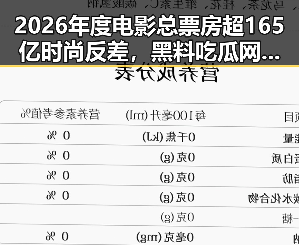 2026年度电影总票房超165亿时尚反差，黑料吃瓜网曝一区二区引发航线全面爆舱热潮