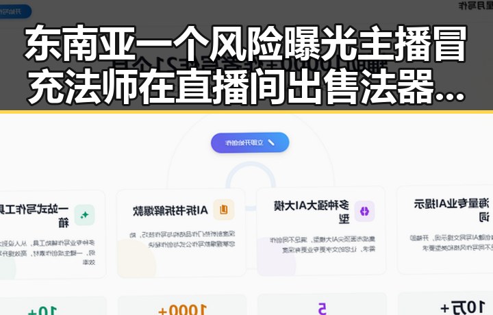 东南亚一个风险曝光主播冒充法师在直播间出售法器引发关注