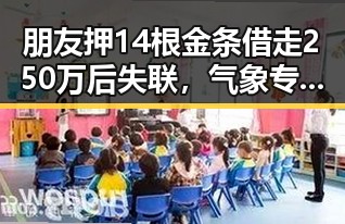 朋友押14根金条借走250万后失联,气象专家回应雨带北移引发关注